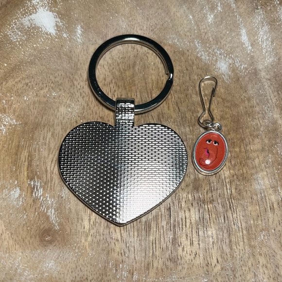 Sesame Street Heart Love Keychain & Snuffleupagus Face Oval Charm Zipper Pull - Picture 6 of 10